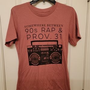 Ruby's Rubbish t-shirt. Unisex small. Runs true to size! Rose colored.